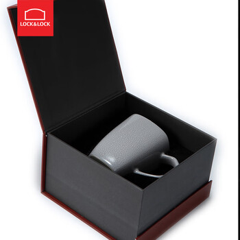 乐扣乐扣（LOCK&LOCK）创意马克杯水杯办公室个性带把陶瓷杯余韵单杯 颜色随机