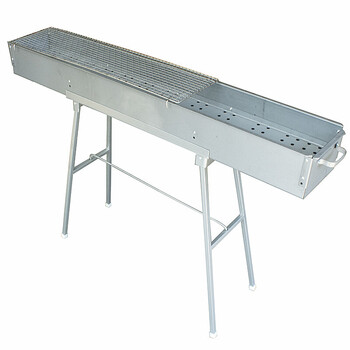 澳颜莱 锌铁合金户外大号烧烤炉烤架120长18内宽商用摆摊大型烤炉户外