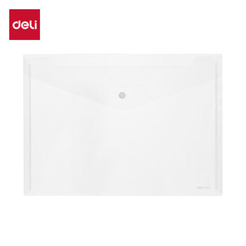 得力（deli）10只A4透明文件袋 按扣资料袋 塑料档案袋 文件保护 票据学生试卷收纳袋 学习办公用品 PP10