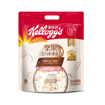 家乐氏谷兰诺拉坚果水果麦片独立小包装12包早餐下午茶代餐即食零食420g 家乐氏谷兰诺拉坚果水果麦片独立小包装12包早餐下午茶代餐即食零食420g