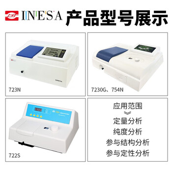 上分 仪电分析 可见紫外光分光光度计数显可见实验室大学定量定性检测 752G 200-1000nm