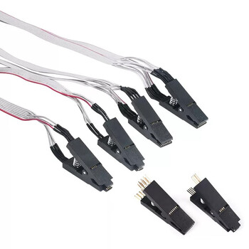 瀚时恒业 测试夹 免拆 宽窄通用贴片 烧写弯针 烧录夹 8P 弯针 带杜邦线（10只）