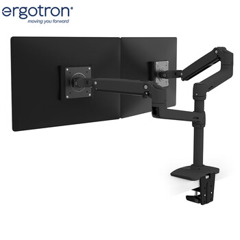 爱格升（ERGOTRON）LX显示器支架臂双屏支架桌面升降屏幕支架叠屏显示器增高架电脑桌（45-492-224）黑色