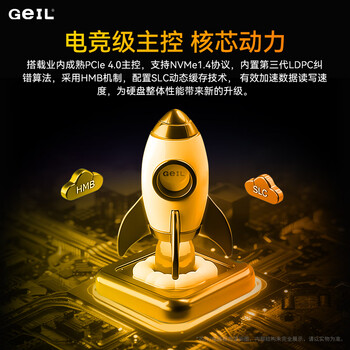 GEIL金邦 1TB SSD固态硬盘 M.2接口(PCIe 4.0 x4)NVMe SSD游戏高性能版 P4H系列 GEIL金邦 1TB SSD固态硬盘 M.2接口(PCIe 4.0 x4)NVMe SSD游戏高性能版 P4H系列