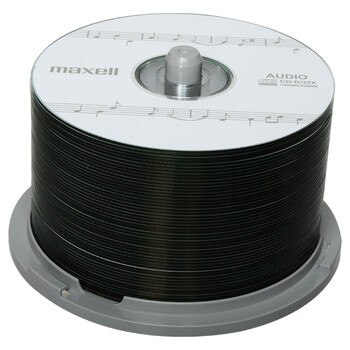 麦克赛尔（Maxell）CD-R光盘 刻录盘 光碟 空白光盘 Audio专业音乐盘 40-48速700M台产 桶装50片