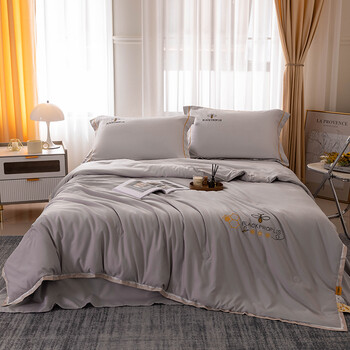 捡漏家纺新款柠小白时尚夏被桔子单夏被空调被夏凉被 罗纳灰 150x200