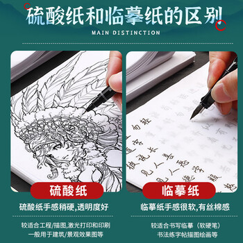 天章 （TANGO）新绿天章 17g A5 临摹纸 拷贝纸 钢笔字帖 描红薄纸 练字纸 透明纸 描图练字专用纸 250张/包