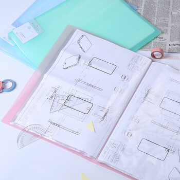 得力（deli） 72409资料册资料夹插页袋办公收纳学生试卷60页A3文件册 1个 蓝色