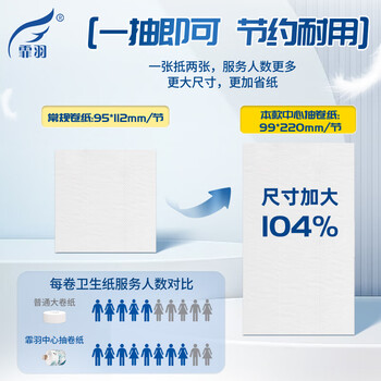 霏羽卷纸中心抽卷筒纸3层180克* 36卷 0接触卫生纸 手纸厕纸整箱FZ103
