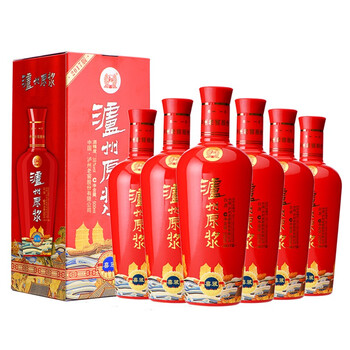 泸州老窖泸州原浆喜装2017版红瓶白酒礼盒白酒婚宴喜酒38度整箱500ml6