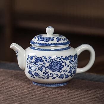 聚均阁景德镇青花瓷泡茶壶功夫水壶单壶家用花茶壶陶瓷茶具套装 高