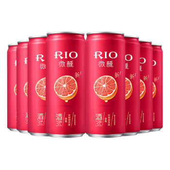 锐澳（RIO）洋酒 预调 鸡尾酒 果酒 微醺系列 3度 西柚味 330ml*8罐
