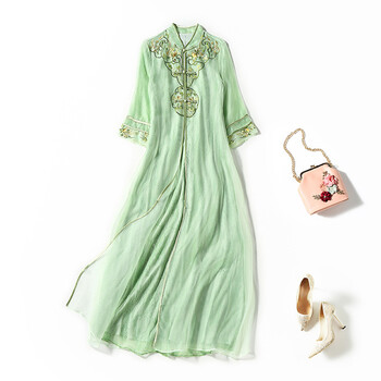 jane deiune 素订官方旗舰素素秋季新款国风复古欧根纱宽松腰桑蚕丝