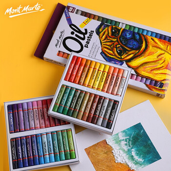 蒙玛特(Mont Marte)油画棒48色 重彩油画棒儿童油性绘画油彩棒画布本针管笔刮刀美纹胶套装V SX-MMPT0020-5JT