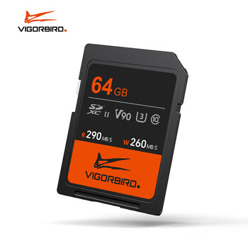 VIGORBIRD SD存储卡U3 C10 6K数码相机内存卡写速260MB/s支持V90微单内存卡高速存储卡 64GB 翼龙系列 写260MB/s