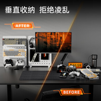 松能洞洞板 桌面置物架 免打孔桌夹式 电脑配件 书房办公桌搭创意挂钩配件C-601-01