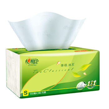 心相印抽纸巾 茶语丝享无香130抽*24包面巾纸S码3层 新老包装随机发货