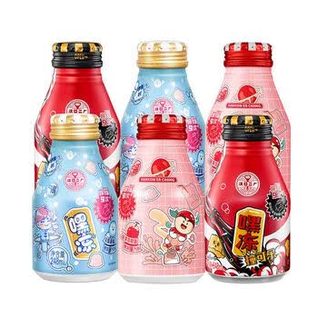 谯园百味汉口二厂嘿冻果冻汽水摇摇乐248ml*6瓶荔枝可乐味二厂汽水价z