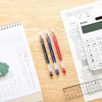 晨光（M&G）红色0.5mm学生大容量中性笔办公全针管签字笔三角笔杆水笔AGPV3401C 12支装