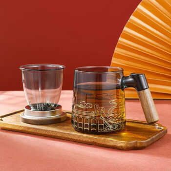 平仄故宫文创礼品茶水分离泡茶杯茶杯礼盒水杯送长辈生日礼物浮云沉香
