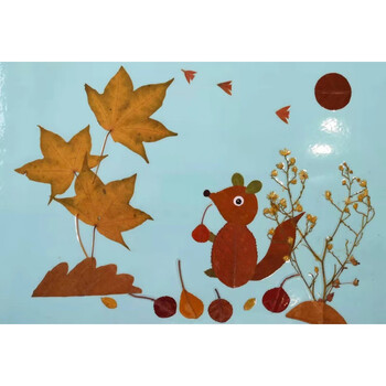 树叶画手工贴画三年级树叶贴画幼儿园手工活动材料包小