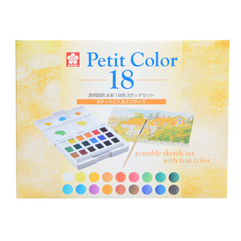 樱花(SAKURA)固体水彩颜料18色迷你套装NCW-18荷兰泰伦斯便携透明水彩写生学生绘画用品速写马克笔绘画 樱花(SAKURA)固体水彩颜料18色迷你套装NCW-18荷兰泰伦斯便携透明水彩写生学生绘画用品速写马克笔绘画