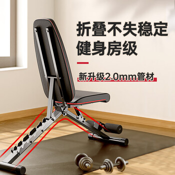 力动（RIDO）多功能哑铃凳卧推凳家用健身器材全折叠健身椅训练飞鸟凳TD32