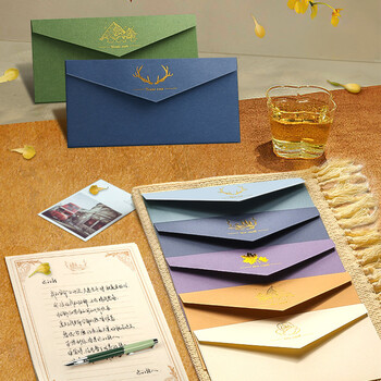 简繁10色混装复古信封信纸信笺纸精美古风明信片手写贺卡情人节生日礼物高级烫金表白情书邀请函