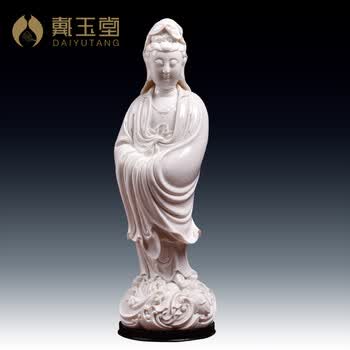 中国美術品、德州窑白瓷、观世音大佛像、超美品、 德化瓷观音价格报价行情- 京东
