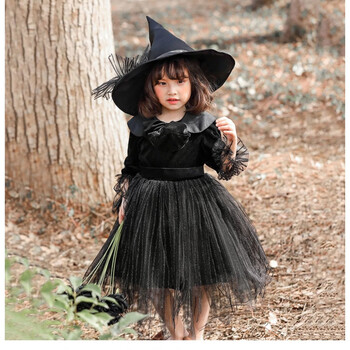 万圣节服装儿童小恶魔女童沉睡魔咒cosplay装扮礼服女巫表演衣服 裙