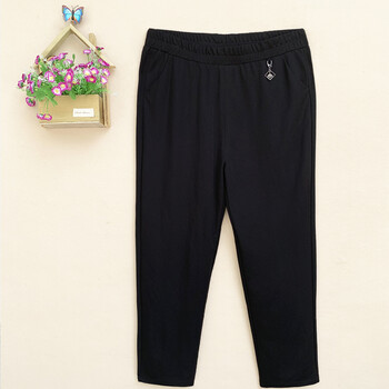 5060岁肥胖妈妈裤子中老年胖老太太特大码女装夏季大码薄料九分裤加肥