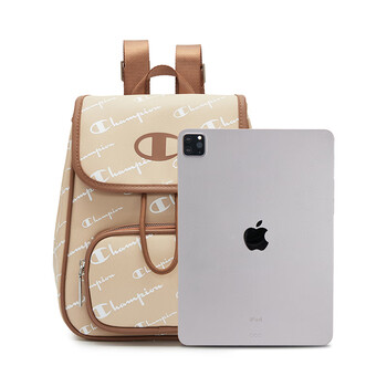 Champion冠军双肩包女2024冬季新款潮牌老钱风满印老花背包复古