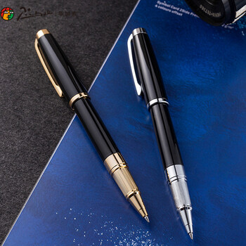 毕加索（pimio）签字笔 宝珠笔 高端商务办公礼品送礼毕业礼物男成人学生签名笔918纯黑金夹