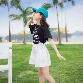 童两件套13岁女孩衣服薄款童装黑色120cm建议身高110120体重3545斤