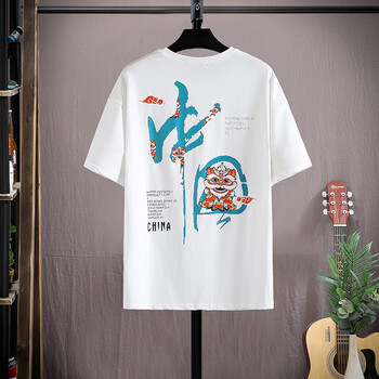 中国衣服刺绣中国字样t恤带中国字的衣服短袖青少年国潮圆领初中高中