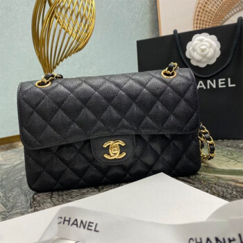 chanel香奈兒女包經典小牛皮黑金單肩斜挎包鏈條手提包a01113y01864