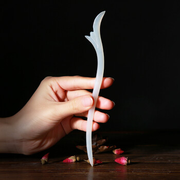 玉簪子玉发簪气质旗袍盘发汉服步摇头饰孤芳不自赏baby同款发钗 兰花