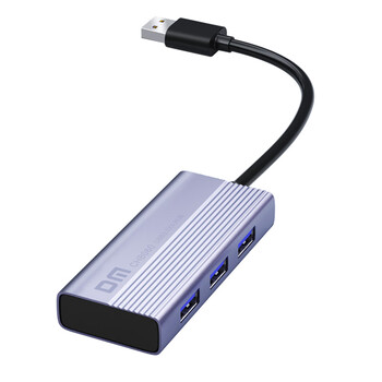 DM大迈USB3.0分线器扩展坞高速金属4口集线器HUB五合一扩展坞笔记本电脑转换器延长线 0.2米CHB060