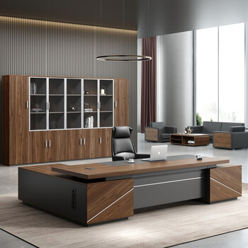 诺雄老板桌总裁办公桌简约现代经理主管办公桌椅组合板式大班台家具