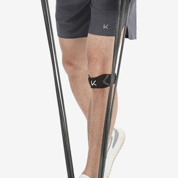 Keep针织髌骨带护膝半月板羽毛球跑步跳绳髌骨固定带可调节灰 一只装