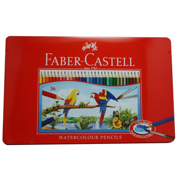 【全网低价】辉柏嘉（Faber-castell）水溶性彩铅笔36色+16K细纹230g20页绘画本 绘画笔套装115937（红铁盒装）美术写生