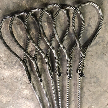 起重吊装双扣吊索具编织绳头起重工具钢丝绳6mm-40mm 手工编织钢丝绳