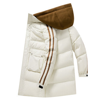 官方旗舰店羽绒服男冬季新品原创高品质白鸭绒中长款情侣装米白色xl