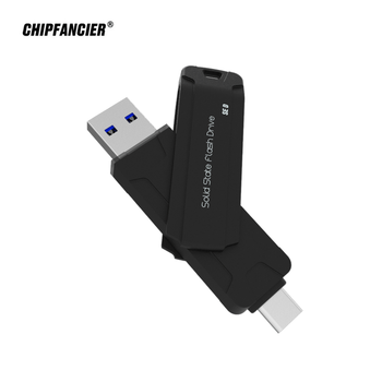 CHIPFANCIER USB 3.1 type-c 500GB SSD金属外壳 SE D 雙接口512GB固態U盤TYPE-C Win To Go USB3.1金屬旋轉外殼