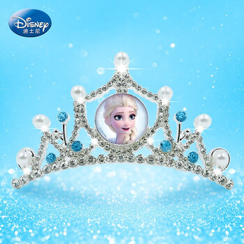 迪士尼儿童皇冠头饰艾莎公主发饰小女孩发箍女童王冠冰雪奇缘发夹艾莎