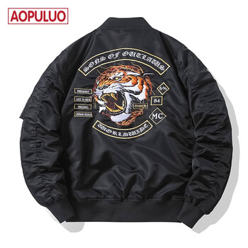 澳普罗ma1飞行员夹克男士外套春秋季空中军飞行服欧美风军旅机车工装休闲宽松国潮刺绣立领棒球服潮牌男装2232虎头 黑色 M 推荐105 1斤 图片价格品牌