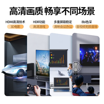 宏碁(acer)HDMI线2.0版 4K超高清线2米 3D视频线工程级 笔记本电脑显示器机顶盒电视投影仪数据连接线