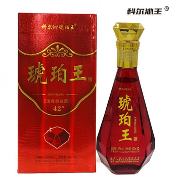 科尔沁王琥珀酒内蒙古科尔沁王归流河科尔沁王白酒42度500ml*6瓶清香