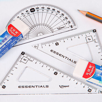 马培德（Maped）测量工具 经典绘图套尺 透明塑料刻度尺 初高中小学绘图考试多功能学习套尺文具 897123CH