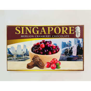 歌帝梵现货新加坡特产鱼尾狮标志黑杏仁蔓越莓巧克力伴手礼网红好吃